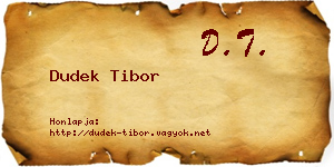 Dudek Tibor névjegykártya